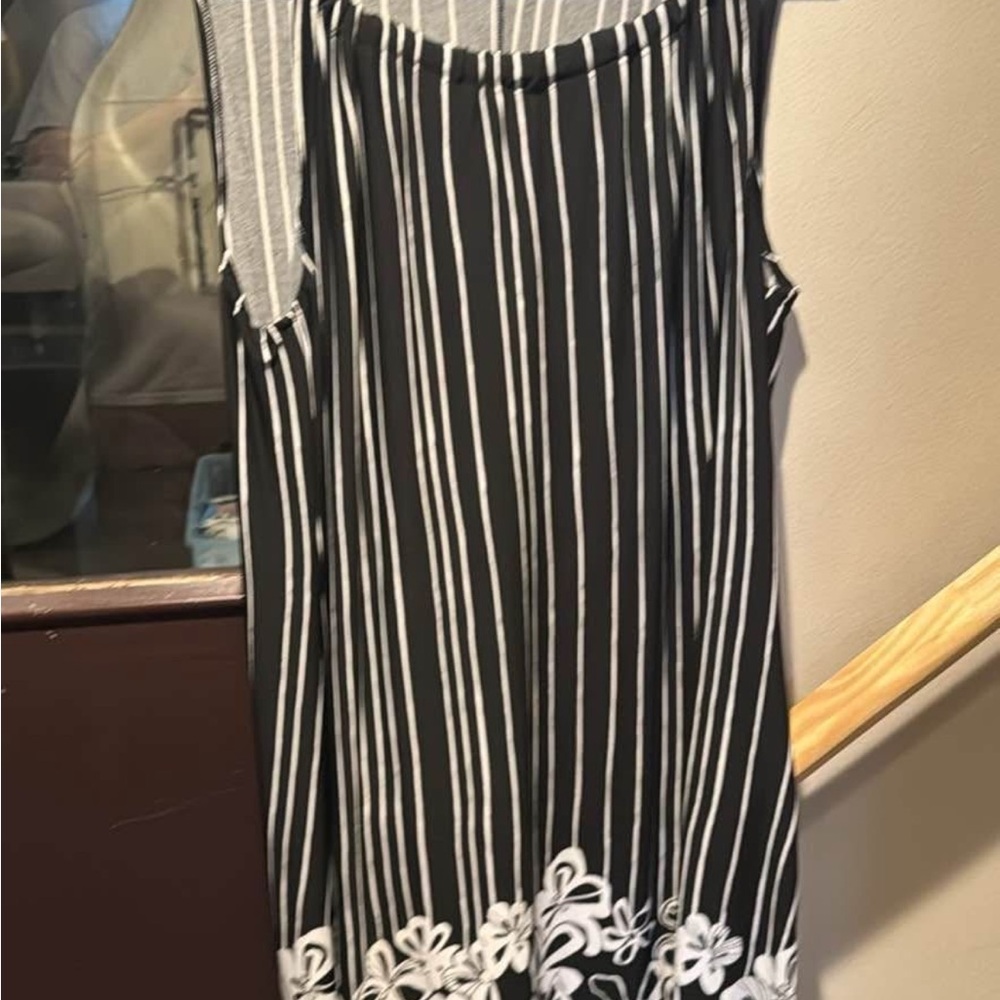 Lane Bryant Black and White Slip Midi Dress